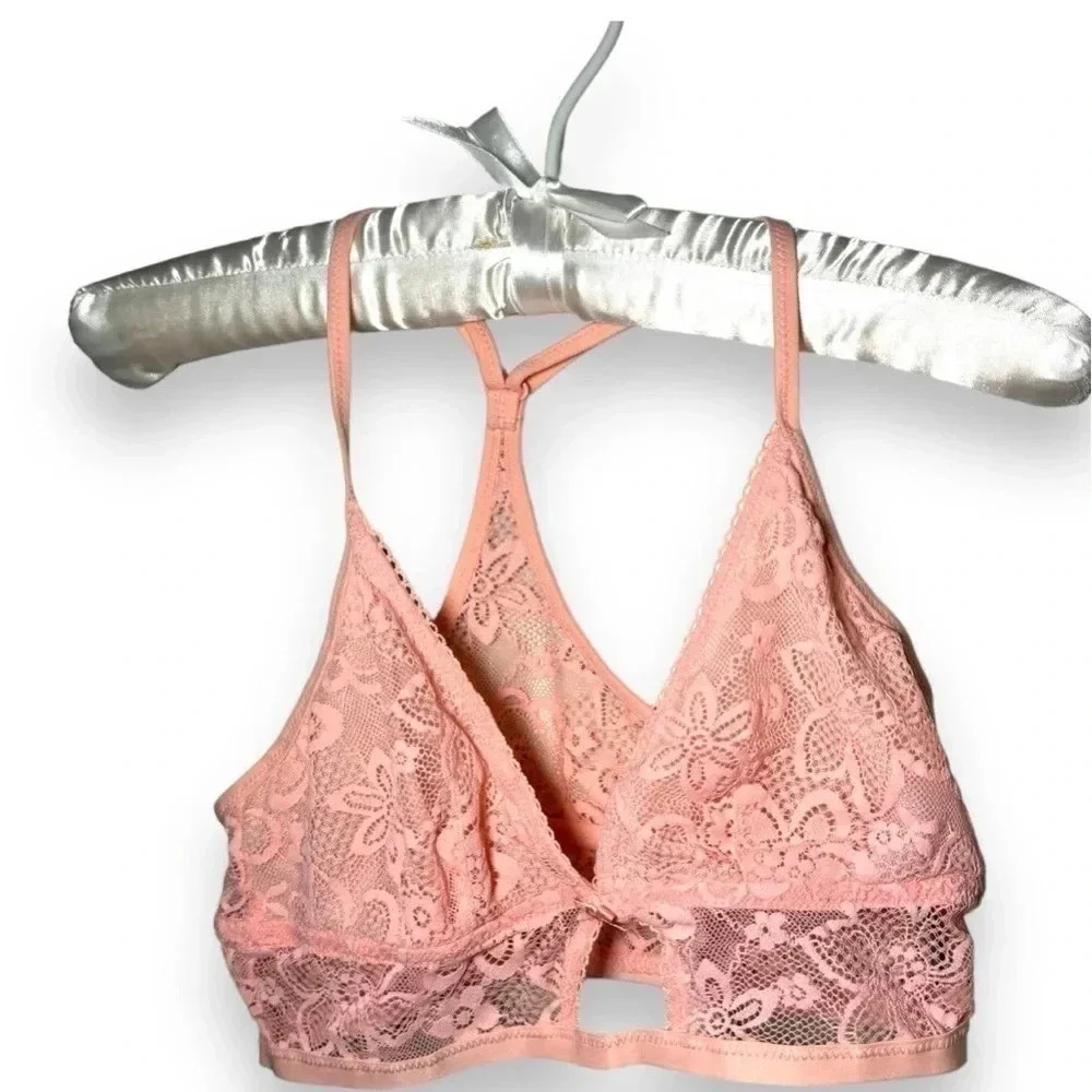 Aerie peachy pink lace  bralette S